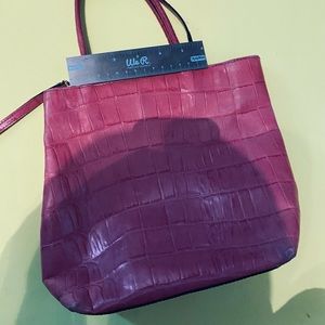 Talbots pink leather tote